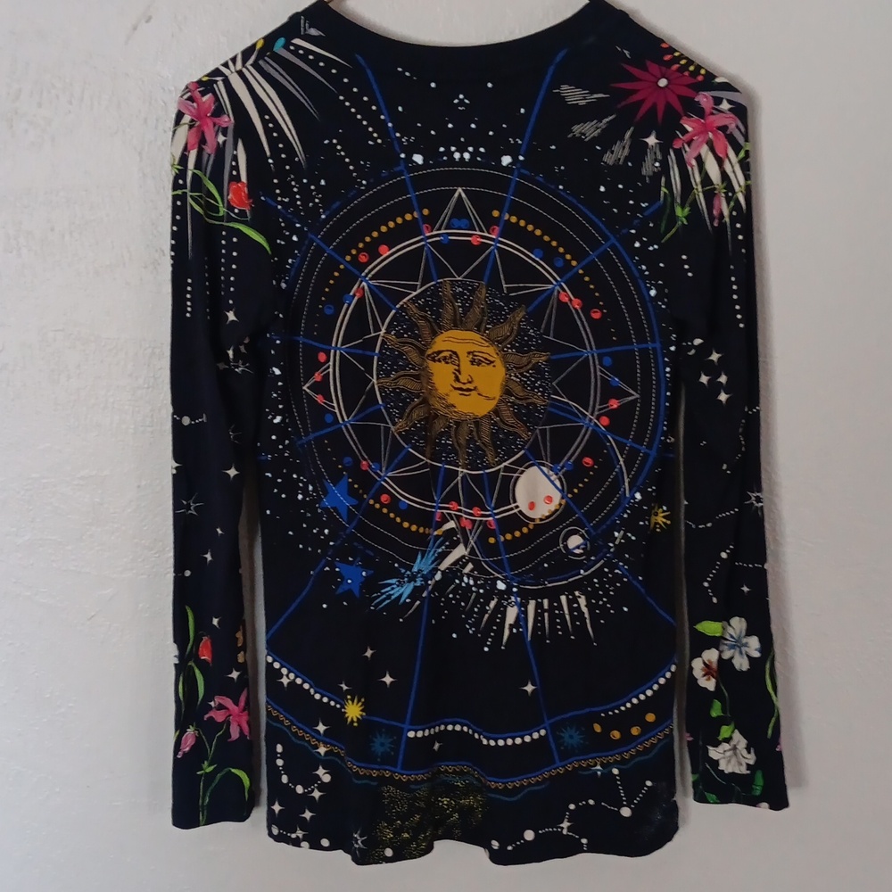 Johnny Was Celestial Long Sleeve Swing Top Size Xxs - Picture 2 of 5
